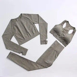 Women's Activewear Set - Gym Top & Leggings-Army Green-15