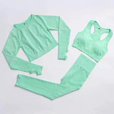 Women's Activewear Set - Gym Top & Leggings-Green-5