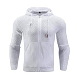 Four Seasons Knitting zipper Hoodies leather printing 3D-White-1