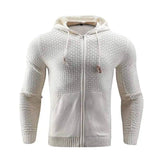 Four Seasons Knitting zipper Hoodies leather printing 3D-Khaki-4