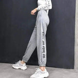 LOVEMI - Lovemi - Gray Baggy Cotton Harem Sweatpants Women Casual