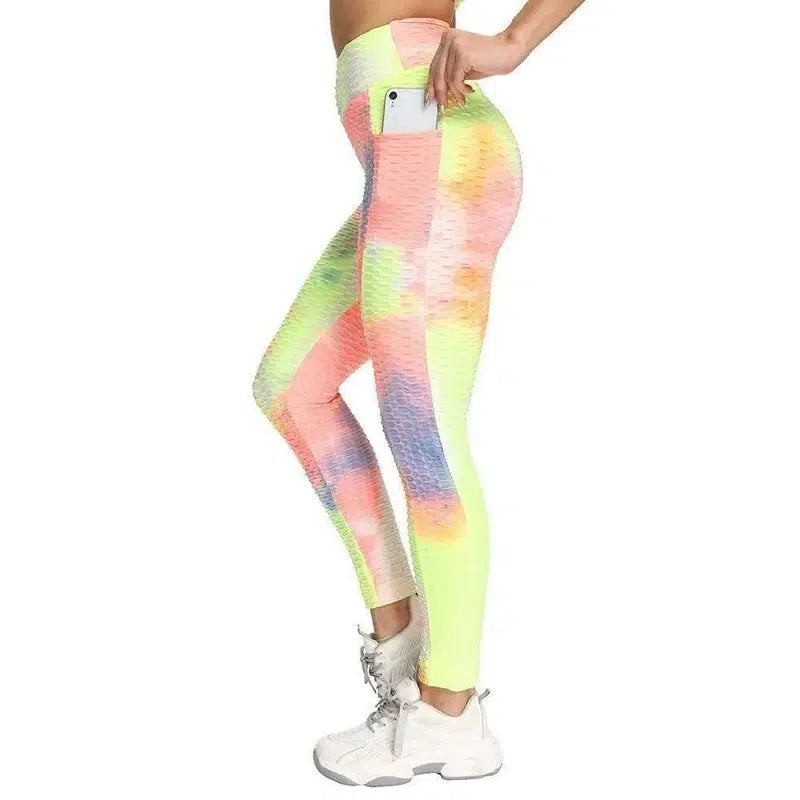 LOVEMI - Lovemi - Ink Tie-Dye Jacquard Side Pocket Yoga Pants