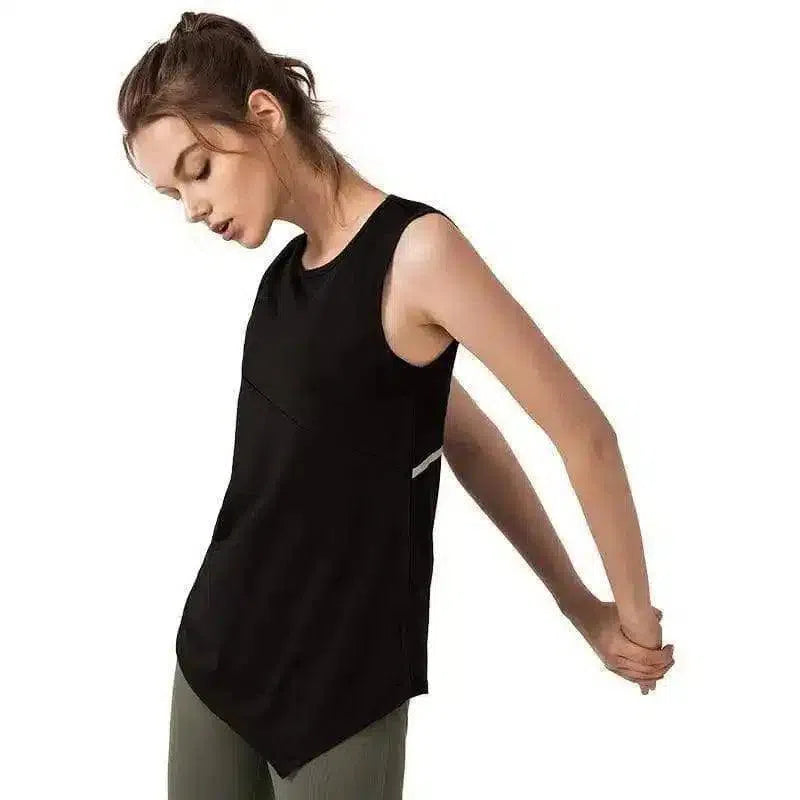 Womens Sleeveless Workout Top-Black-2