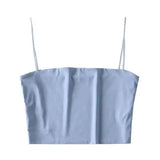 Women's Spaghetti Strap Crop Top-Light Blue-6