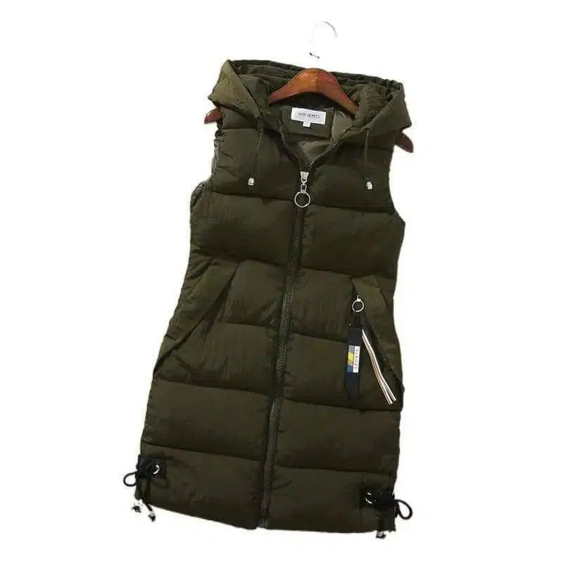 Korean Slim And Versatile Cotton Waistcoat-Army Green-1