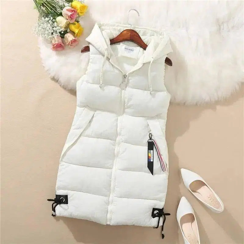 Korean Slim And Versatile Cotton Waistcoat-White-2