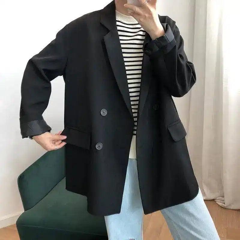 LOVEMI - Lovemi - Korean Style Loose Casual Suit Jacket