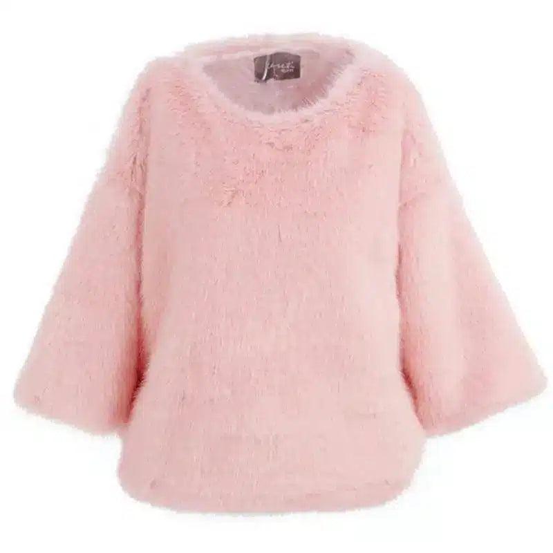 Fuzzy Women's Sweater for Casual Wear-Pink-2