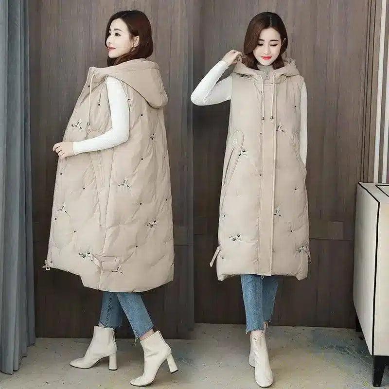 Hooded Sleeveless Quilted Winter Vest-1