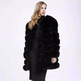 Women's Luxury Fur Coat Winter Warm-black-2