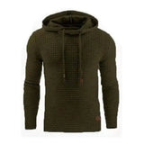 Long Sleeve Warm Hooded Sports Jacquard Sweatshirt-Army green-2