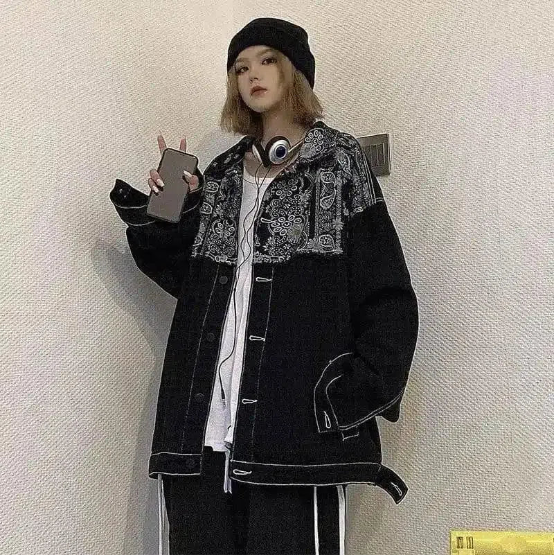 Stylish Oversized Denim Jacket with Pockets-1