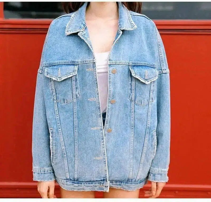 LOVEMI - Lovemi - Loose large size denim jacket female