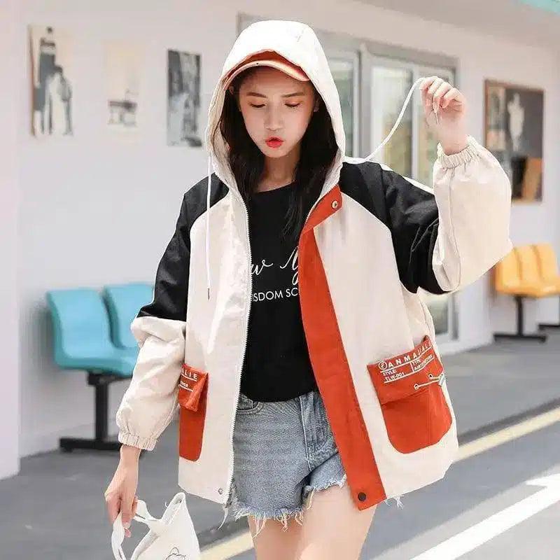 Women's Casual Zip-Up Hooded Jacket-Apricot-2