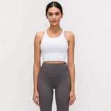 Women's Strappy Yoga Top & High-Waist Leggings-white-6