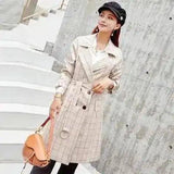 Women's Mid-Length Tailored Coat with Button Closure-Beige-6