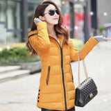 Hooded Puffer Jacket with Zip Pockets-Yellow-10