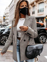 LOVEMI - Lovemi - Office Ladies Lapel Vintage Plaid Women Blazer