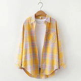 LOVEMI - Lovemi - Plaid Shirt Women'S Long-Sleeved Loose Shirt