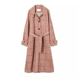 LOVEMI - Lovemi - Plaid woolen coat female long section Korean