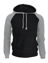 Plus velvet sweater sports men's raglan sleeve hoodie-Dark grey-4