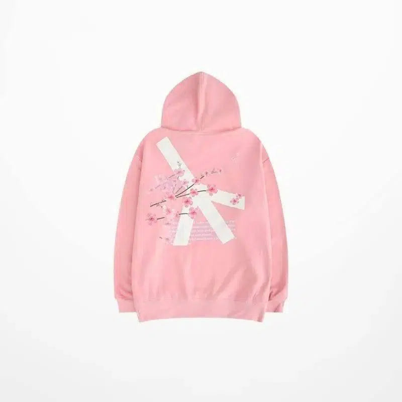 Printed sweater men's hood-Pink-3