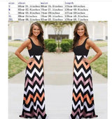 LOVEMI - Lovemi - Printed Waves Stripe Long Skirt Dress