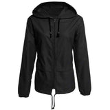 Raincoat Zipper Hooded Lightweight Outdoor Jacket Thin-Black-2