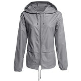 Raincoat Zipper Hooded Lightweight Outdoor Jacket Thin-Dark Grey-4