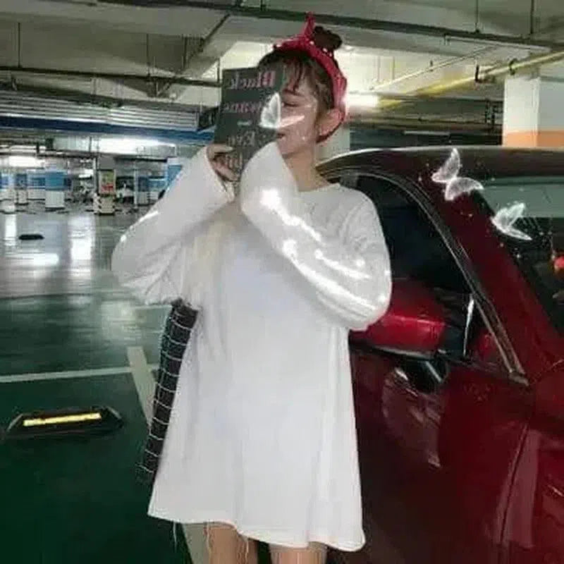 LED Light-Up Casual Dresses for Night Safety-White-3