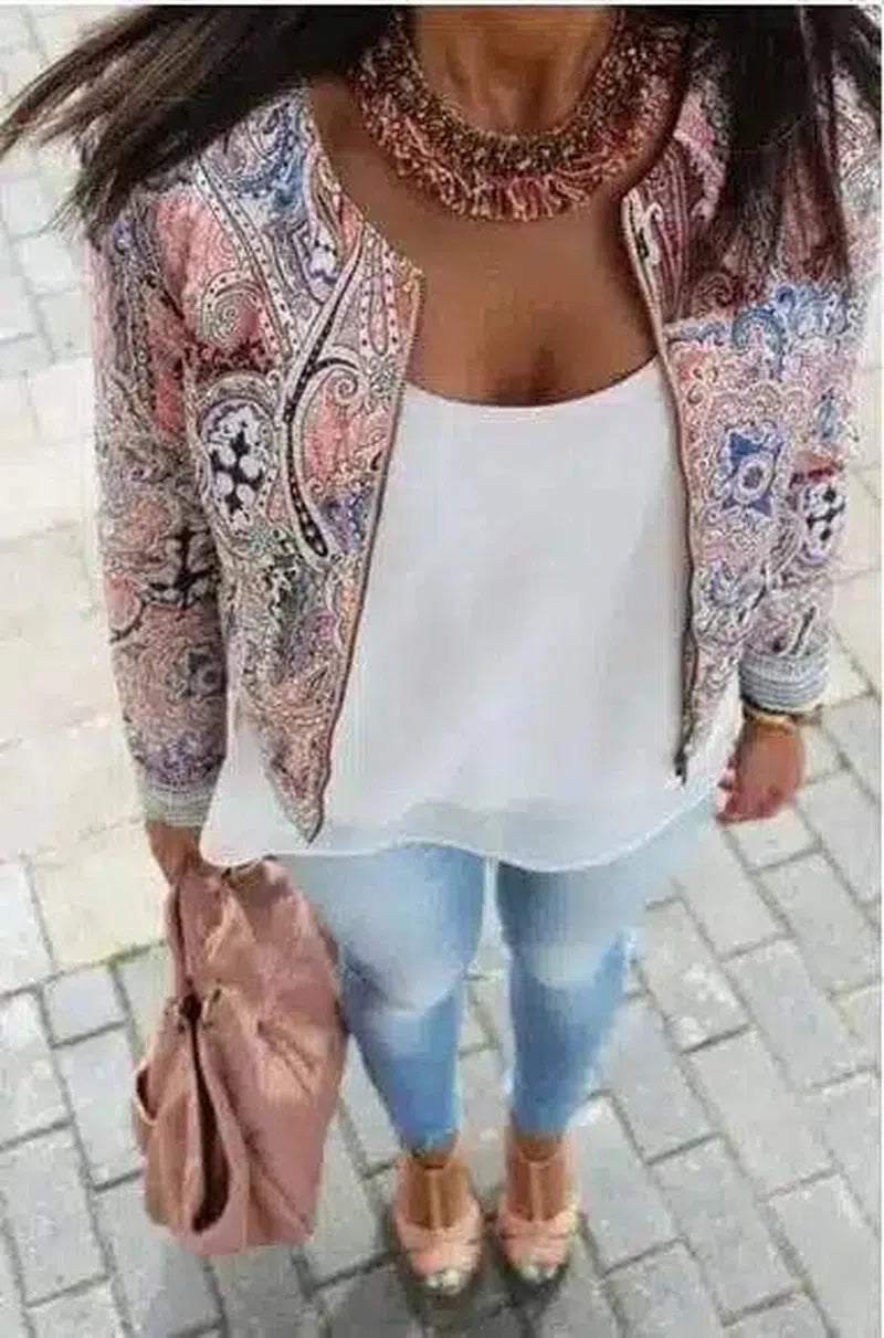 Women's Printed Lightweight Fashion Jacket-1