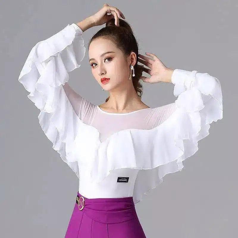 LOVEMI - Lovemi - Ruffle Things Up Long Sleeve Top