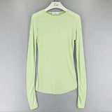 Women's Long Sleeve Crew Neck Top-Mint color-7