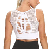 Women's Breathable Mesh Sports Top-White-4