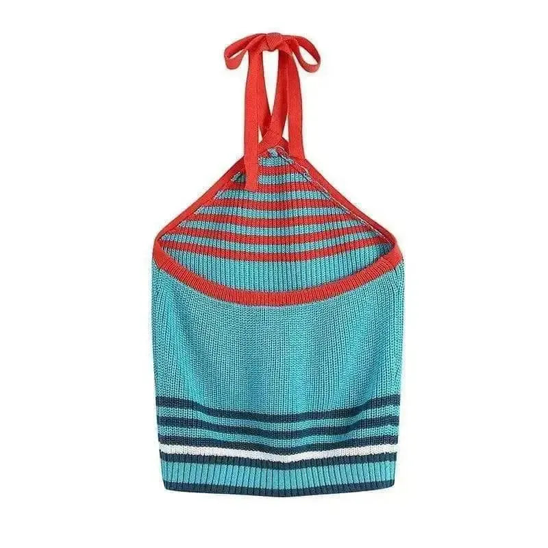 Woven Kitchen Apron with Adjustable Neck Strap-Color halterneck shirt-2