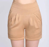 Shorts Chiffon Women Cotton Casual-Khaki-42