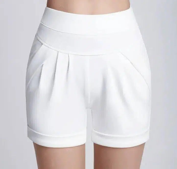 Shorts Chiffon Women Cotton Casual-White-47