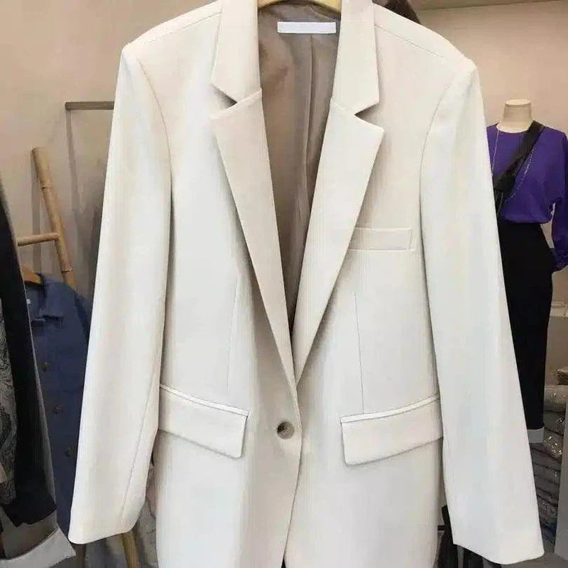 LOVEMI - Lovemi - Simple Temperament White Suit Jacket Women