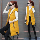 LOVEMI - Lovemi - Slim Mid-length Down Cotton Vest Jacket