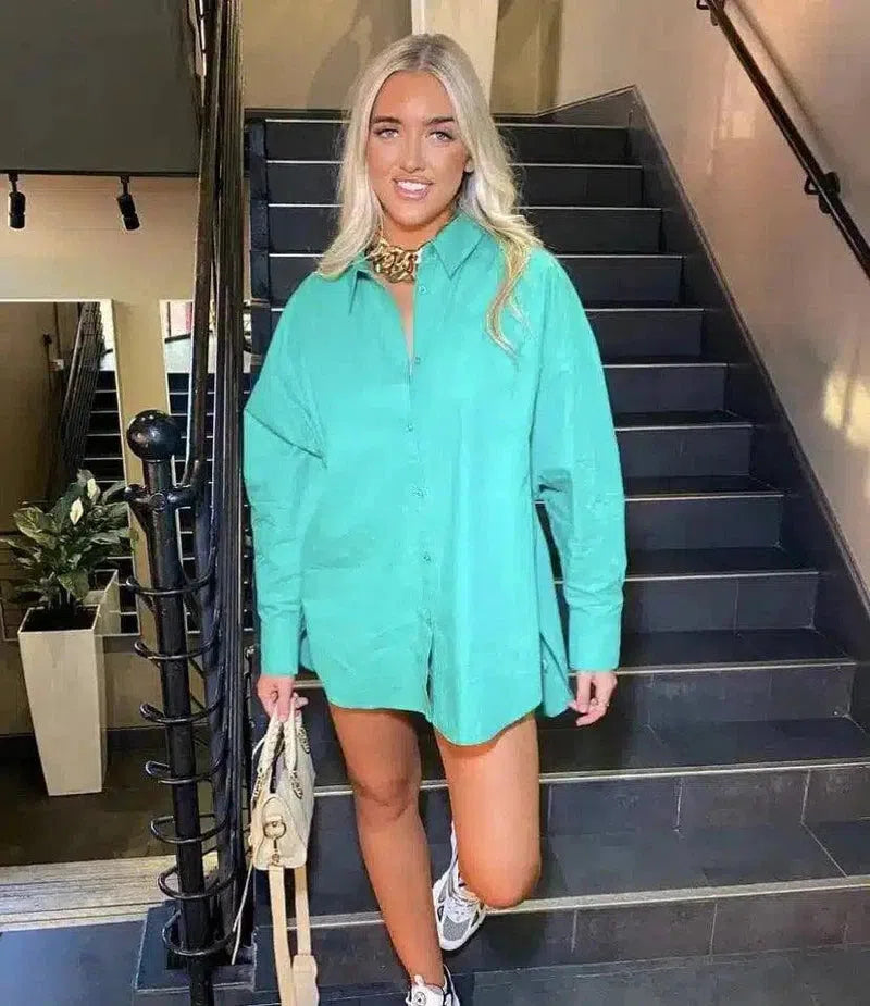 Women's Casual Oversized Shirt Dress-1