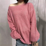 Off-Shoulder Knit Sweater for Women-1