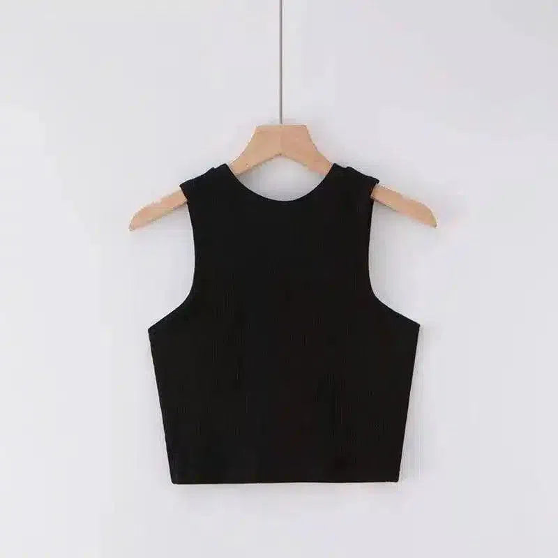 Sleeveless Knit Tank Tops for Women-Black-3