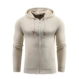 Sport & Daily Solid Color Men Hoodie-Khaki-4