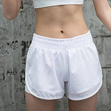 Sports shorts loose breathable marathon hot pants-White-8