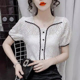 LOVEMI - Lovemi - Square collar design sweet lace shirt hook