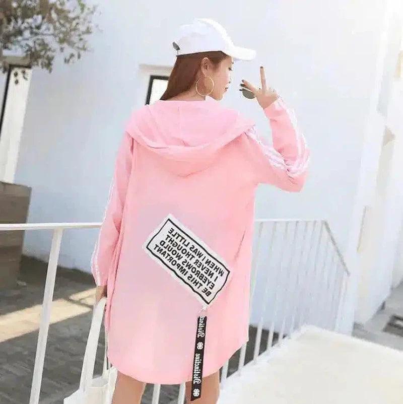 Hooded Sports Poncho for Outdoor Activities-Pink-4