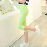 LOVEMI - Lovemi - Summer new candy color cropped pants elastic tight