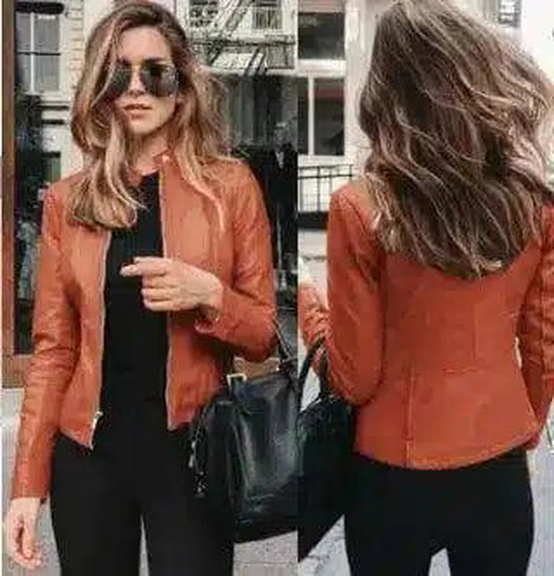 Super stylish and modern spring jacket-Orange-3