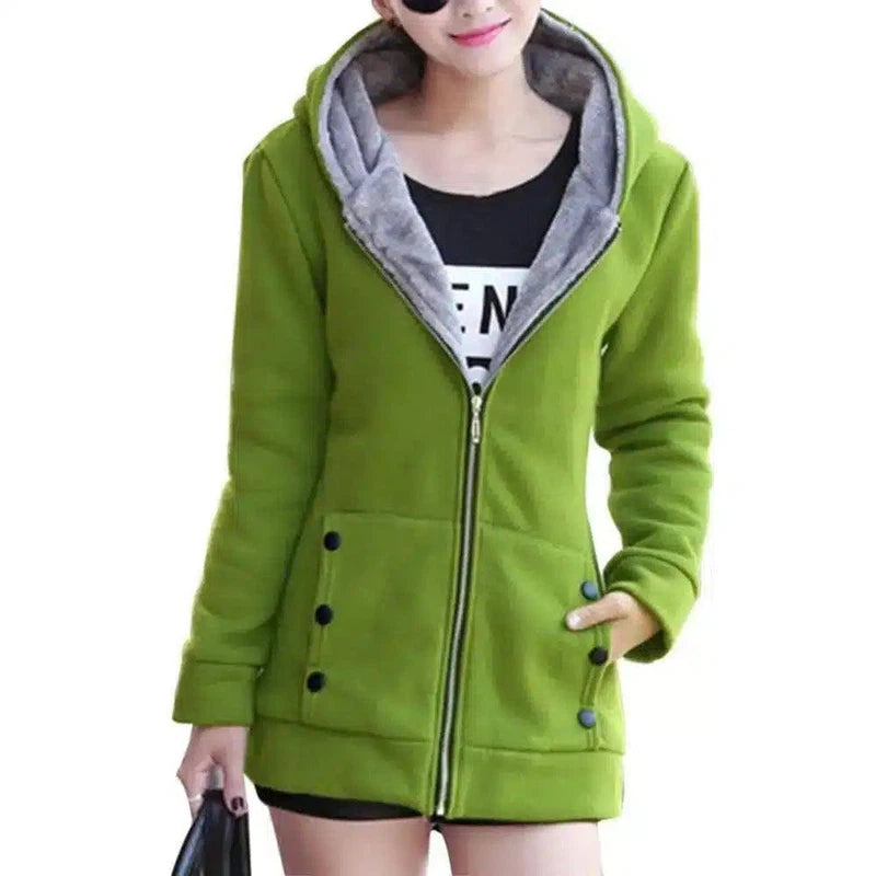 LOVEMI - Lovemi - Thick Warm Cardigan Sweater Hooded Jacket