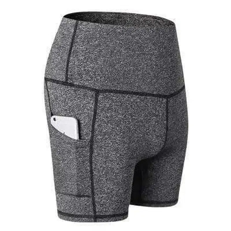 Three-point yoga shorts-Grey-3